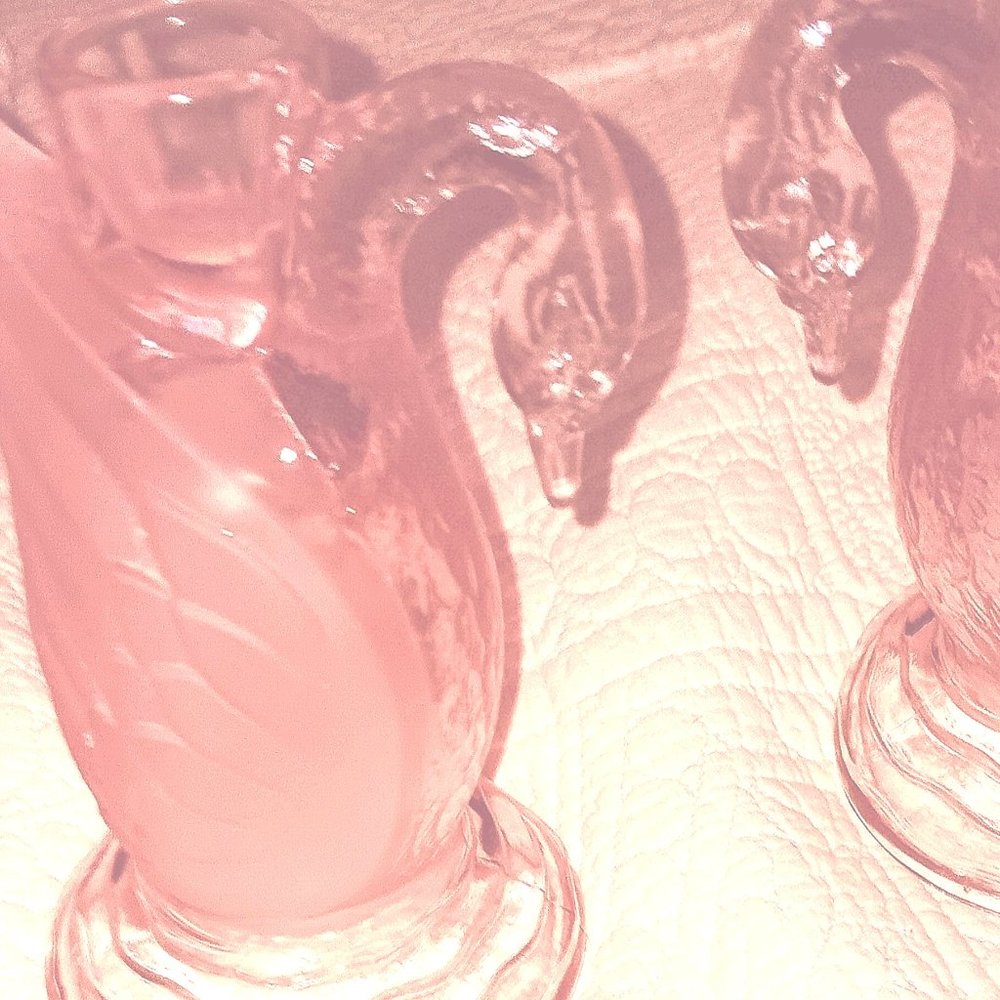 UNIQUE-VINTAGE FENTON Swan Candle Holders